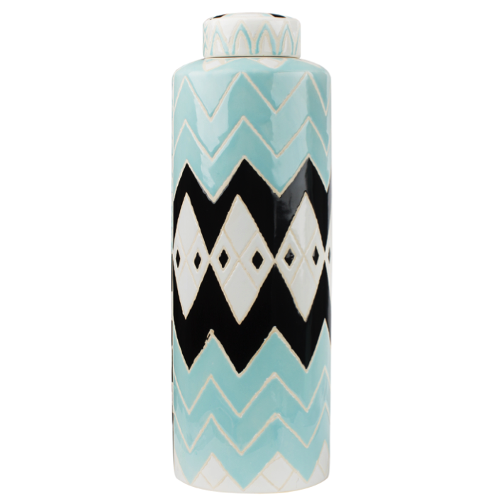 Ваза Oriental vase Бирюзовый Черный Ваза Oriental vase Бирюзовый Черный в Перми | Loft Concept