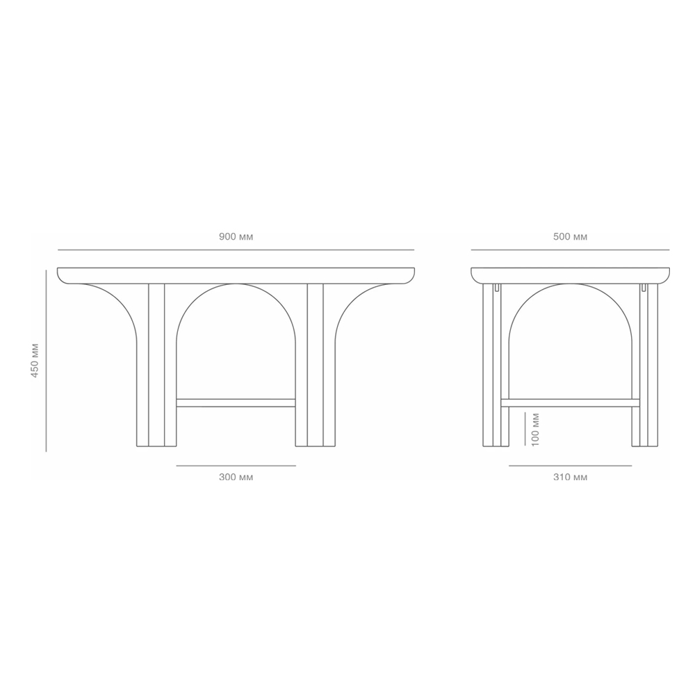 Стол кофейный деревянный с арочным основанием Arch Passage Стол кофейный деревянный с арочным основанием Arch Passage в Перми
