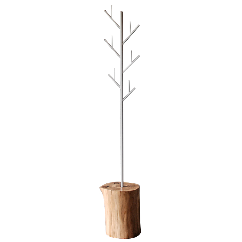 Вешалка Metal Branches and Stump Floor Hanger White Белый Светлый дуб в Перми | Loft Concept 