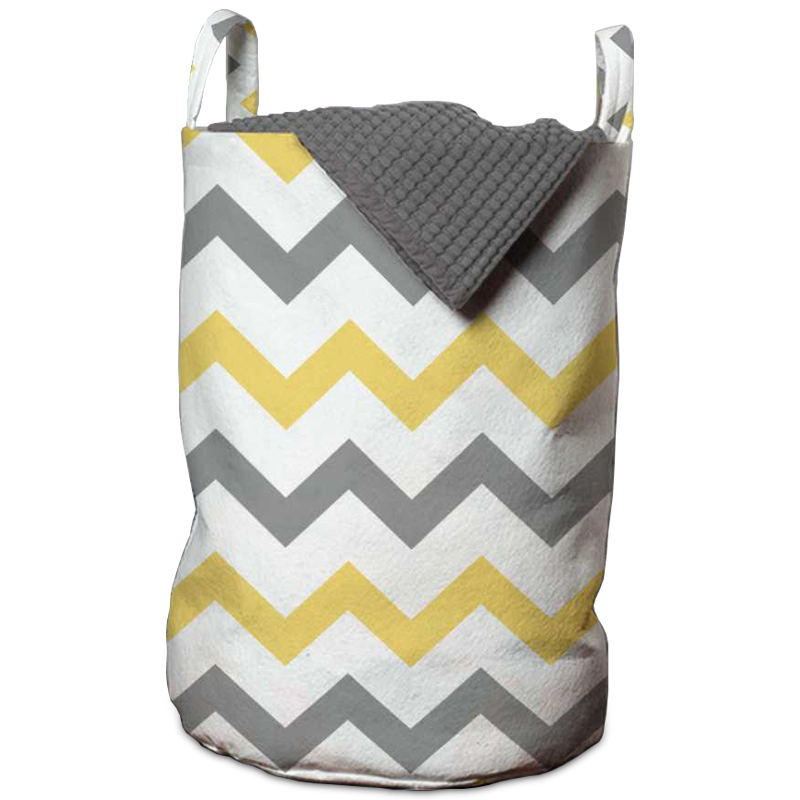 Корзина Mustard and Gray Chevron Basket Горчичный Серый Белый в Перми | Loft Concept 