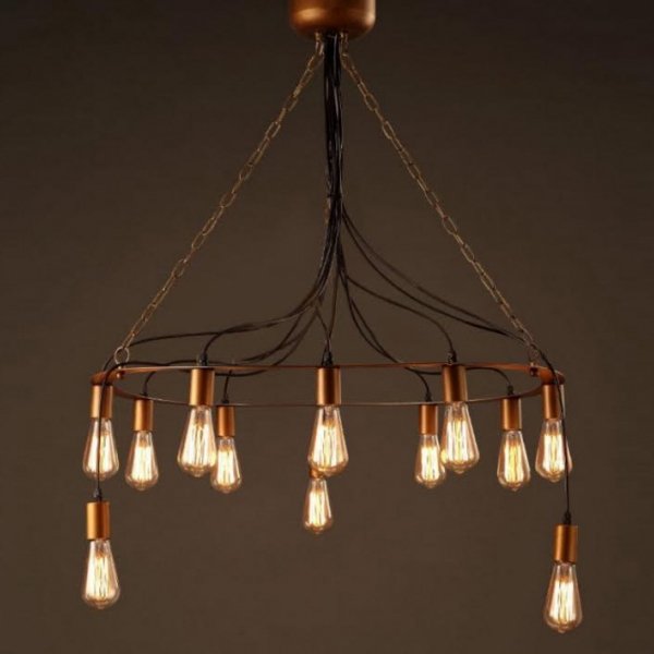 Люстра Blood Wire Chandelier Black 12 Золотой Черный в Перми | Loft Concept 