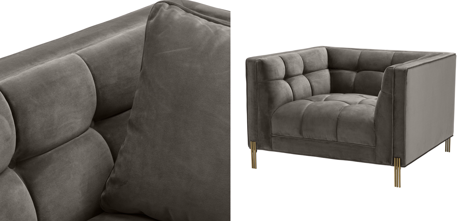 Кресло Eichholtz Chair Sienna grey - фото