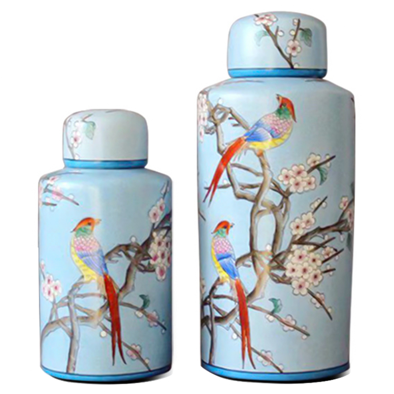 Ваза Garden Blue Birds Vase Голубой Мульти в Перми | Loft Concept 