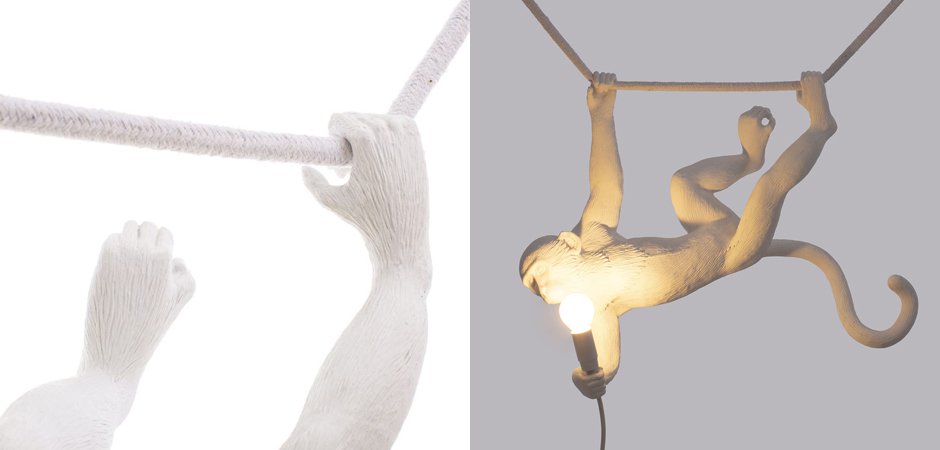 Подвесной светильник Seletti The Monkey Lamp Swing White Подвесной светильник Seletti The Monkey Lamp Swing White - Loft-Concept в Перми