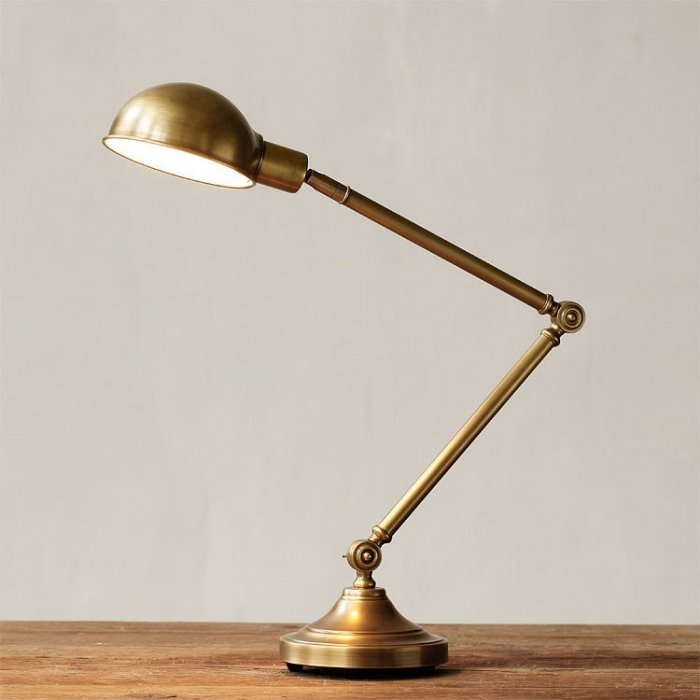 Настольная лампа Brass Vintage Loft Table Lamp Латунь в Перми | Loft Concept 