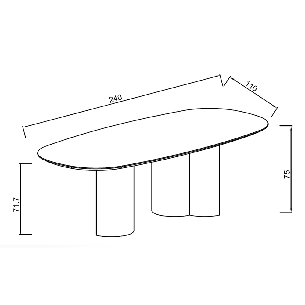 Стол обеденный мраморный с колоннами Marble Column Table в Перми