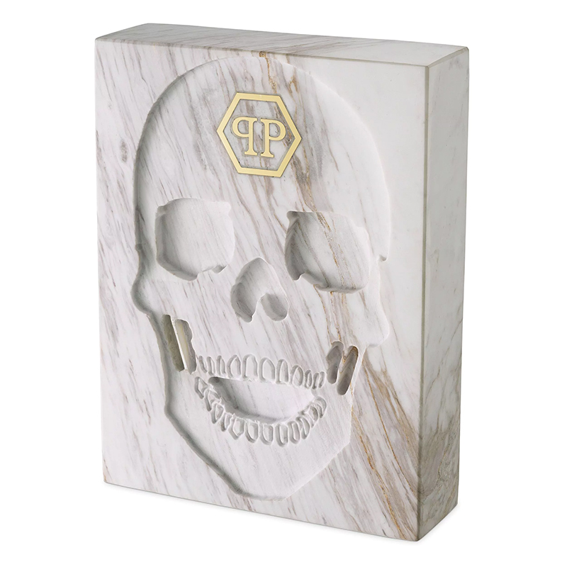 Статуэтка Philipp Plein Marble Skull book Белый Мрамор Bianco в Перми | Loft Concept 