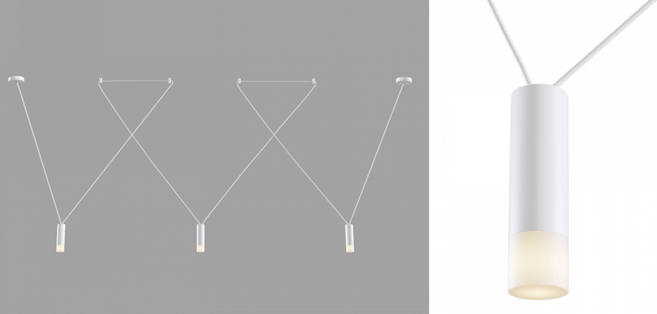 Wireflow LED White Suspension lam 3 патрона Wireflow LED White Suspension lam 3 патрона - Loft-Concept в Перми