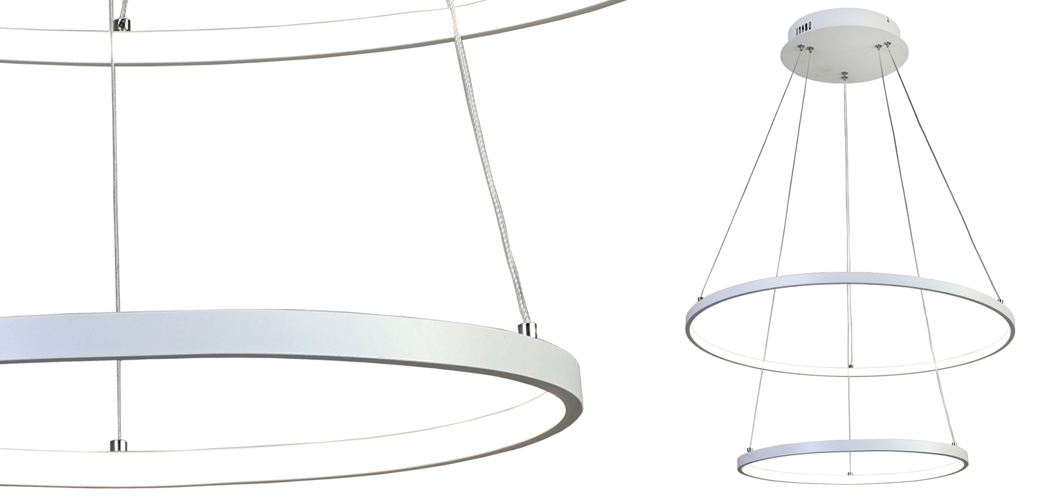 Люстра Ring Horizontal Double white 60+40 - фото