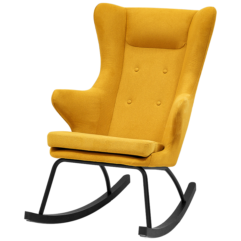 Rocking chair DORIA YELLOW Кресло-Качалка Желтое Желтый Черный в Перми | Loft Concept 