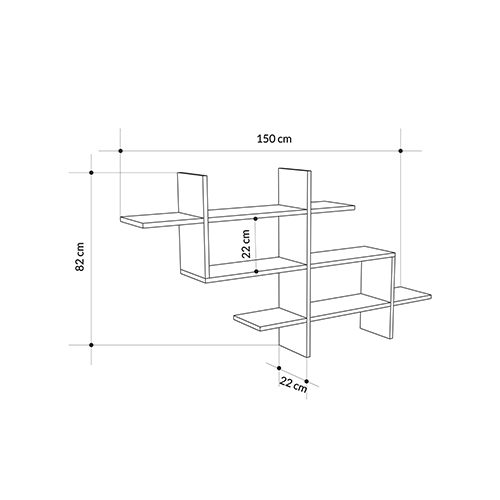 Полка фигурная подвесная цвета антрацит HALIC BOOKCASE ANTHRACITE в Перми