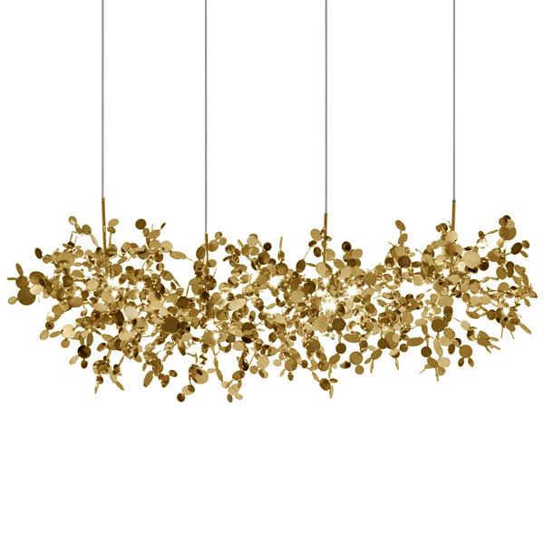 Люстра Terzani Argent Suspension Linear Gold Глянцевое золото в Перми | Loft Concept 