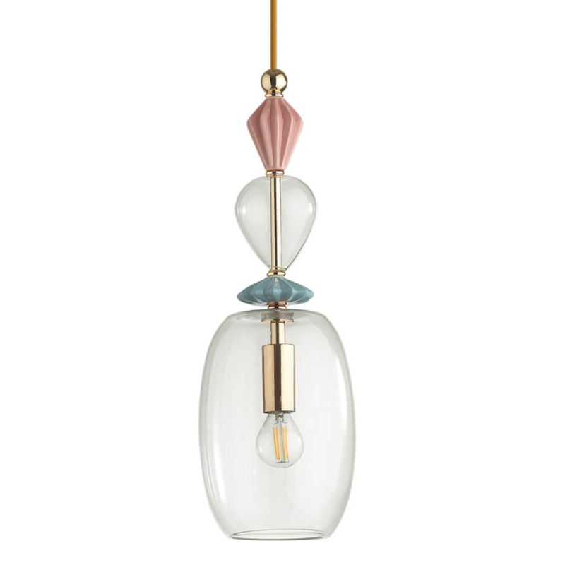 Подвесной светильник Iris Glas hanging lamp candy B Прозрачное Стекло Розовый пастельный Голубой в Перми | Loft Concept 