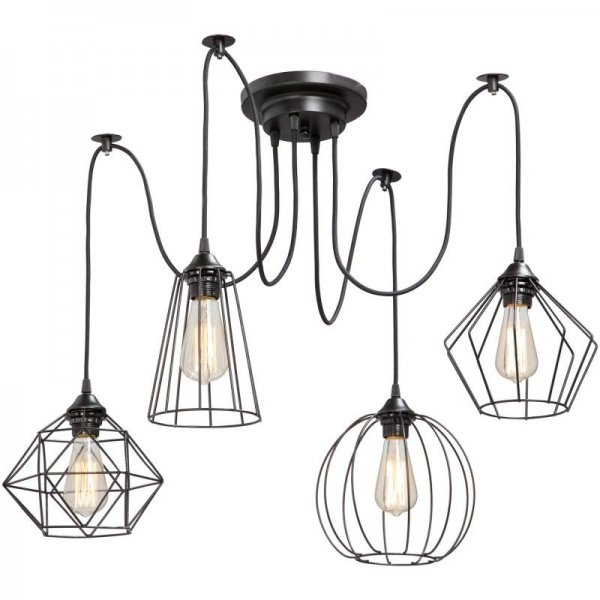 Люстра Loft Industrial 4 wire Cage Differ Pendant  в Перми | Loft Concept 