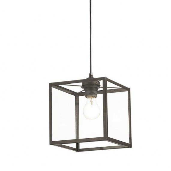 Подвесной светильник Loft Industrial Ortogonal Pendant Cube Brown Прозрачное Стекло Коричневый в Перми | Loft Concept 