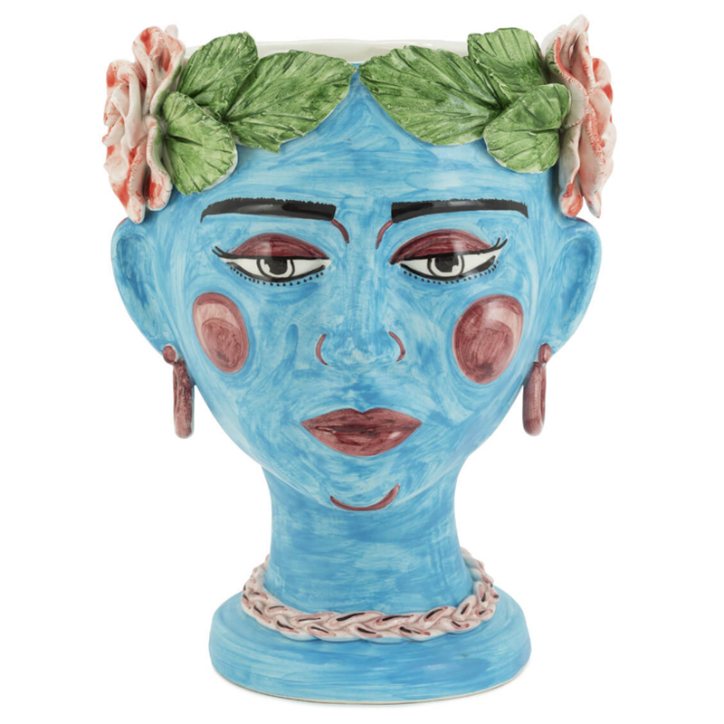 Ваза VASE HEAD SELVA COLOR Light blue Винтажный голубой Зеленый в Перми | Loft Concept 