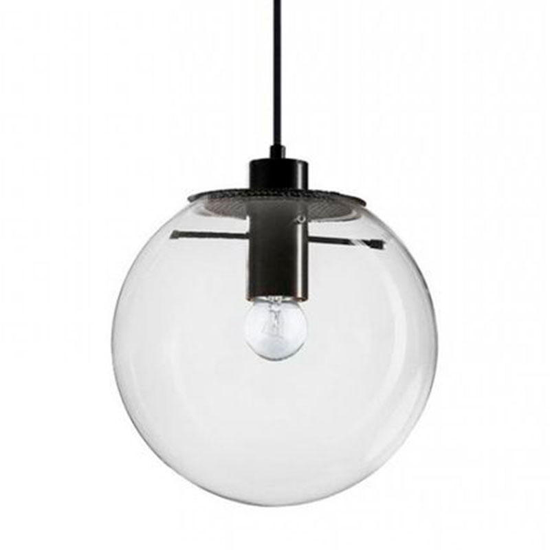 Подвесной светильник Selene Glass Ball Ceiling Lights Black  40 cm Черный Прозрачное Стекло в Перми | Loft Concept 