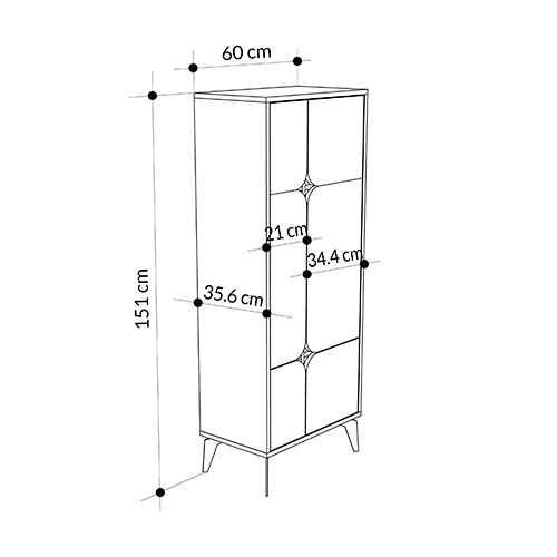 Комод белый с 4-мя дверцами на металлических ножках SPARK MULTIPURPOSE CABINET WHITE в Перми