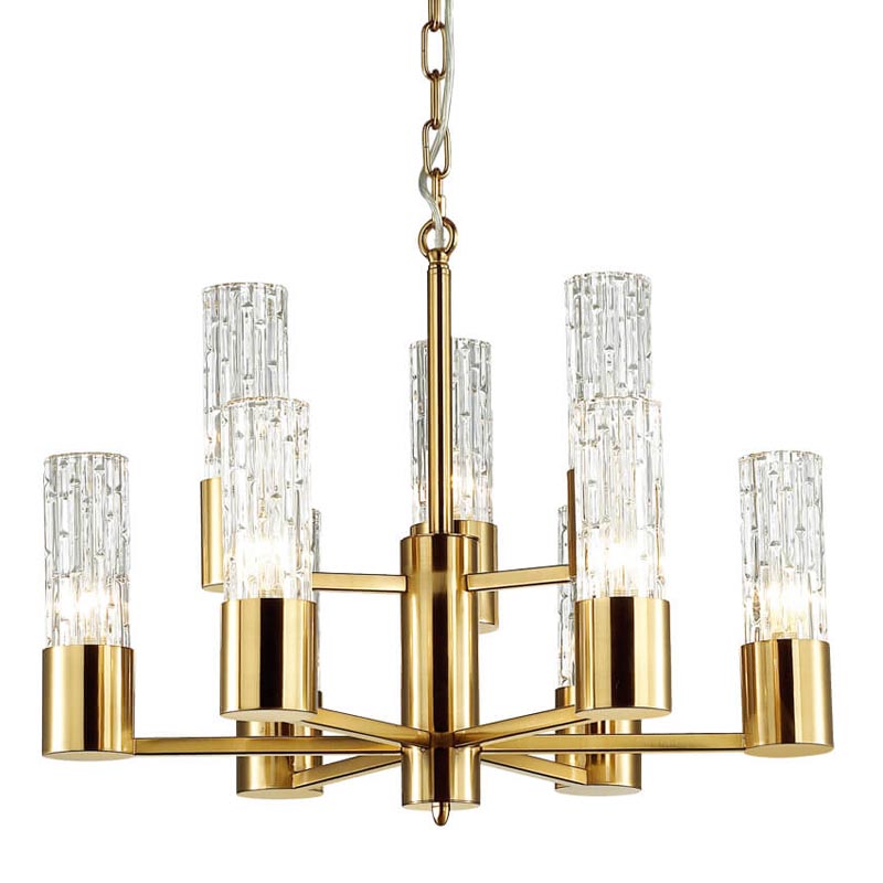 Люстра Lorinda Chandelier two tiers Прозрачный (Transparent) Золотой в Перми | Loft Concept 