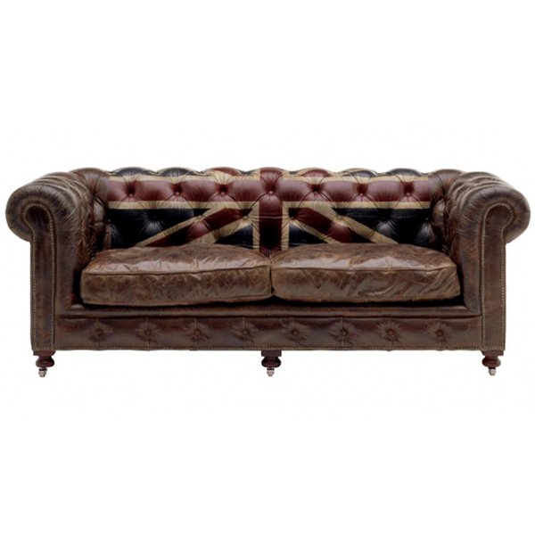 Диван Chesterfield Rebel Sofa Union Jack Andrew Martin Коричневый в Перми | Loft Concept 