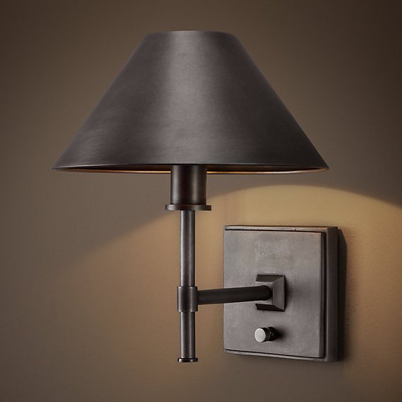 Бра RH Petite Candlestick SCONCE Aged steel Графит в Перми | Loft Concept 