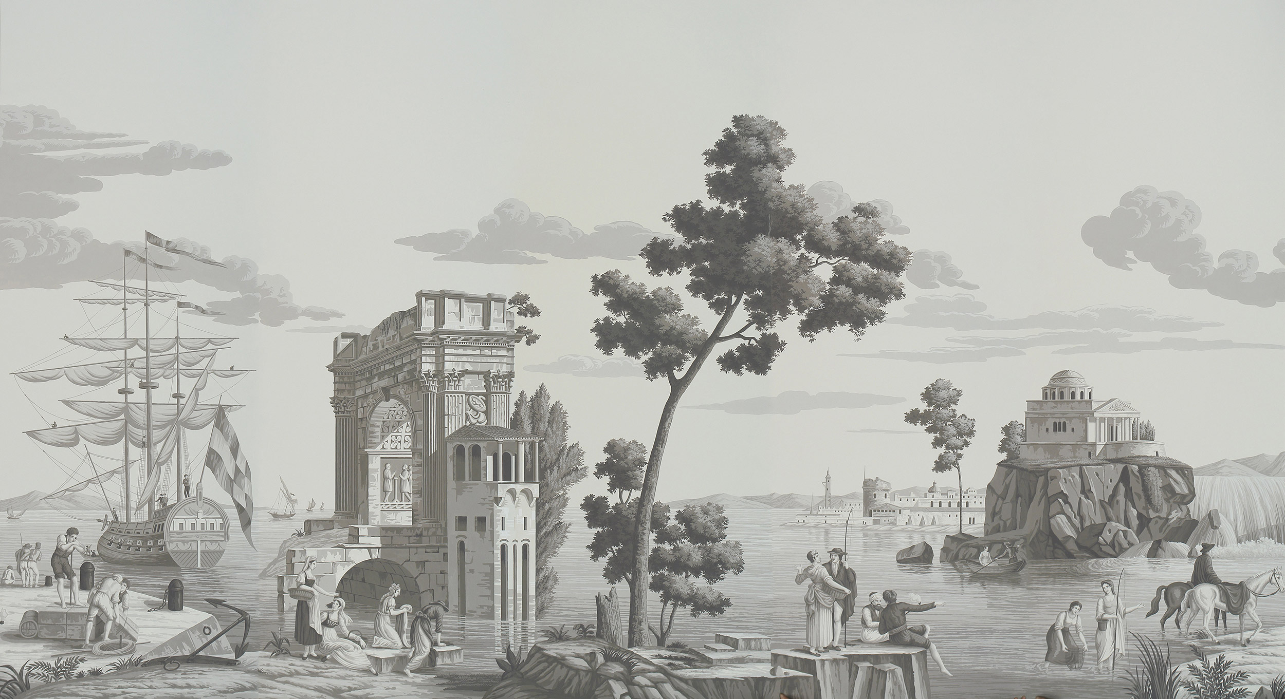 Обои ручная роспись Views of Italy Eau Forte on scenic paper Обои ручная роспись Views of Italy Eau Forte on scenic paper - постер Loft-Concept в Перми