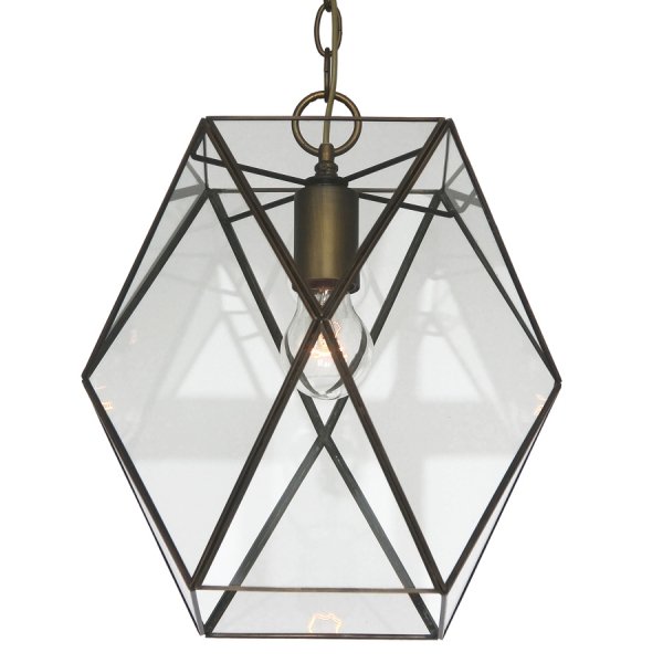 Подвесной светильник Rombius Pendant I clear glass Латунь Античная полированная в Перми | Loft Concept 