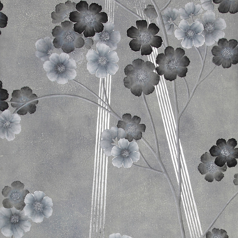 Обои ручная роспись Anemones in Light Dusk colourway on Smoke painted Xuan paper Обои ручная роспись Anemones in Light Dusk colourway on Smoke painted Xuan paper в Перми | Loft Concept