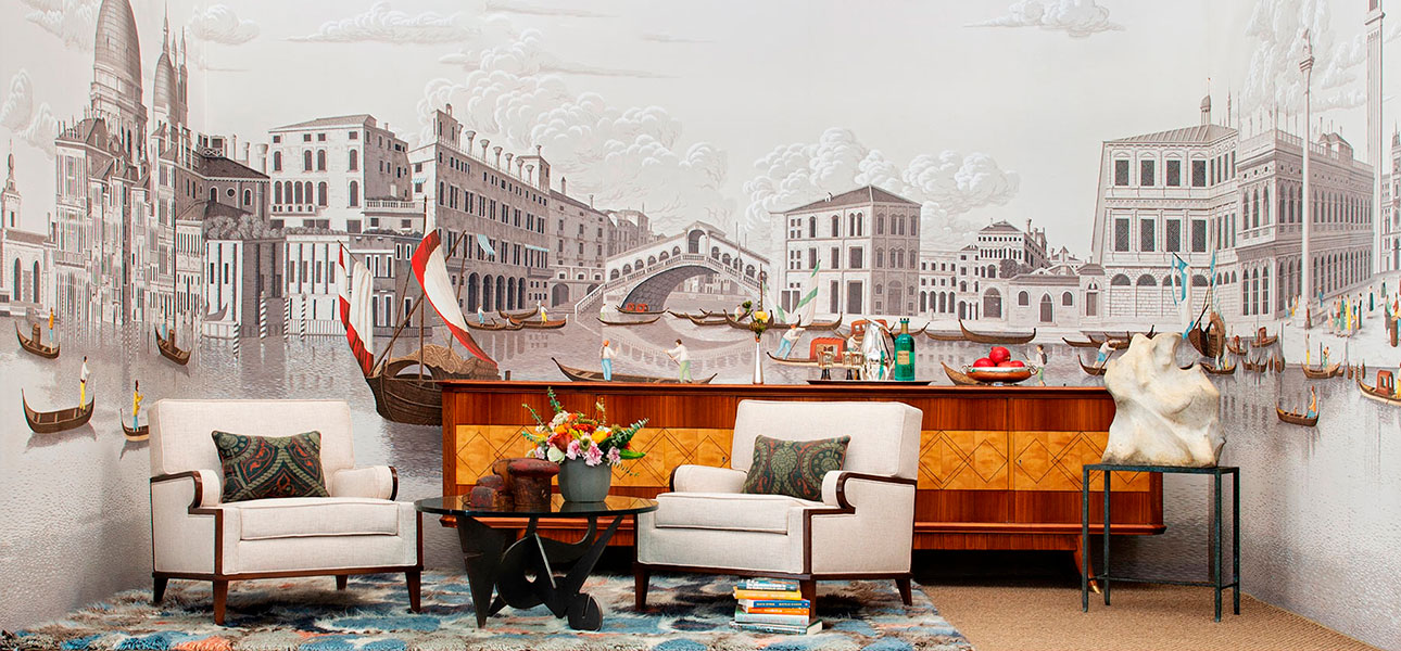 Обои ручная роспись Scenes of Venice Rialto on scenic paper - фото