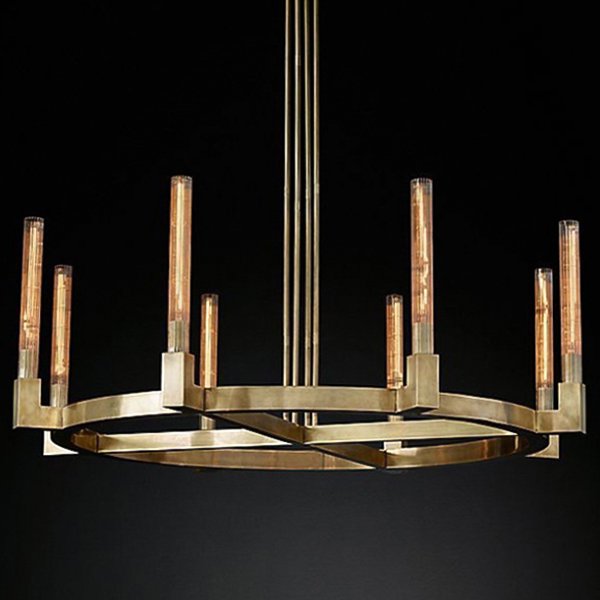 Люстра RH CANELLE Round Chandelier 8 Modern Brass Латунь в Перми | Loft Concept 