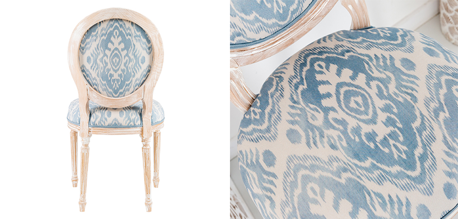 Мягкий стул со светло-голубым узором Ikat Pattern 2 Мягкий стул со светло-голубым узором Ikat Pattern 2 - Loft-Concept в Перми