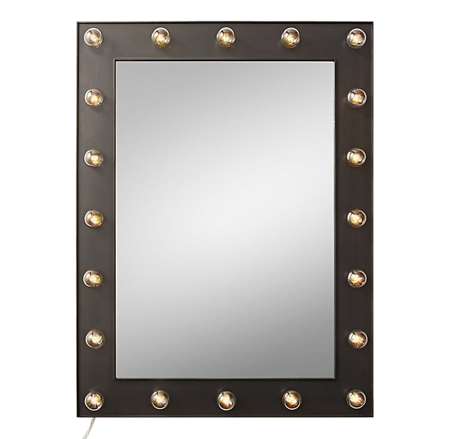 Зеркало с подсветкой Restoration Hardware ILLUMINATED Mirror Dark steel Графит в Перми | Loft Concept 