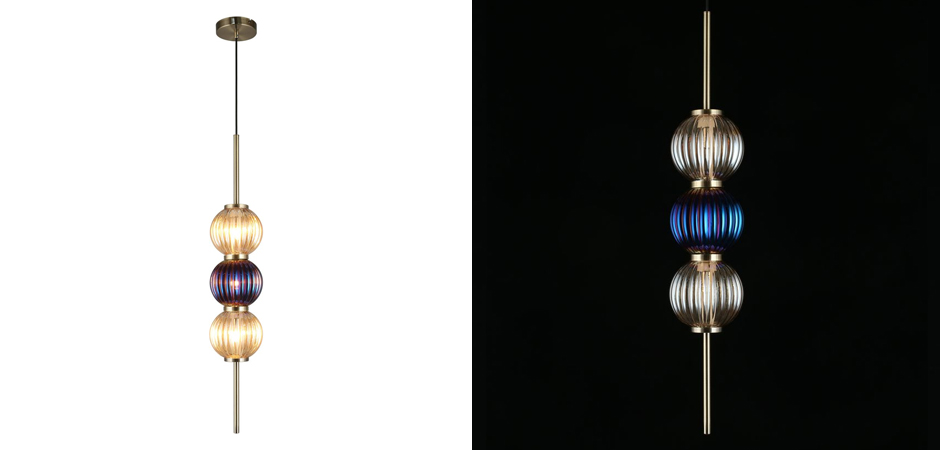 Подвесной светильник Shell Beads с цветным стеклом Подвесной светильник Shell Beads с цветным стеклом - Loft-Concept в Перми