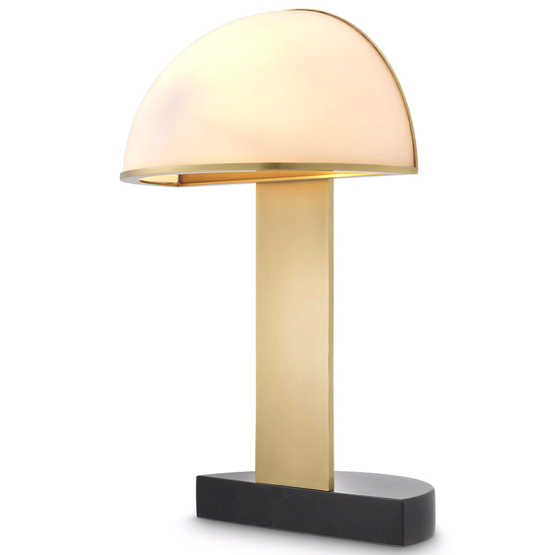 Настольная лампа Eichholtz Table Lamp Archer Белое матовое стекло Латунь Черный в Перми | Loft Concept 