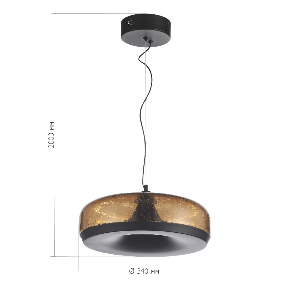 Подвесной светильник с стеклянным плафоном LED 42W 3000K Glass Textured Lampshade в Перми