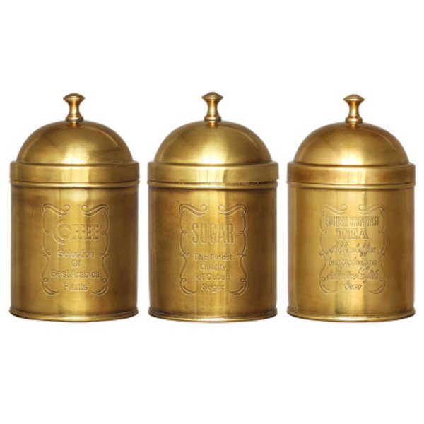 Набор банок Kitchen Canister Sets Brass Латунь Набор банок Kitchen Canister Sets Brass Латунь в Перми | Loft Concept