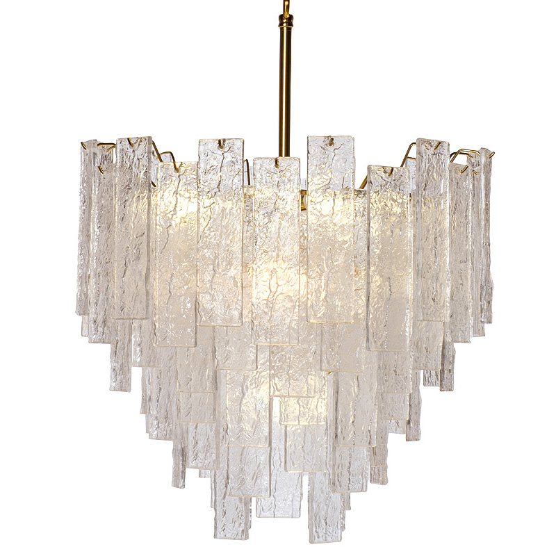 Люстра Dorit Textured Glass Rectangular Chandelier Золотой в Перми | Loft Concept 