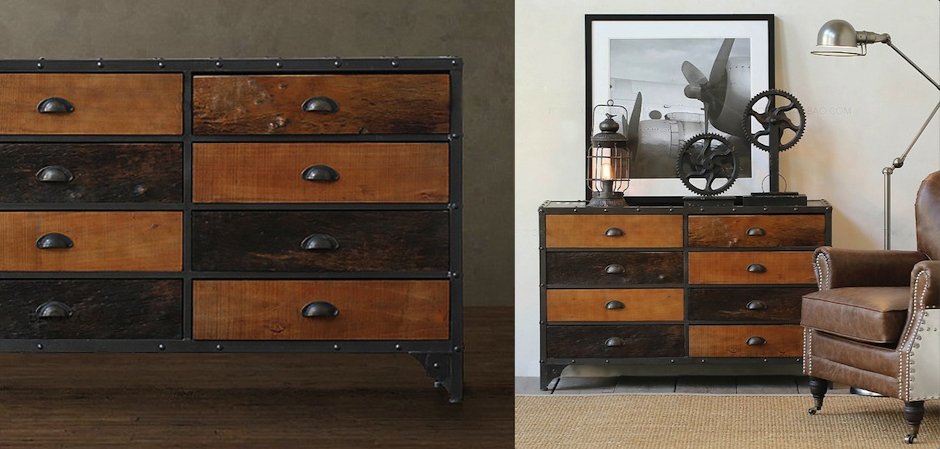 Комод в стиле Лофт Hurbor Loft Vintage Different Wood Комод в стиле Лофт Hurbor Loft Vintage Different Wood - Loft-Concept в Перми