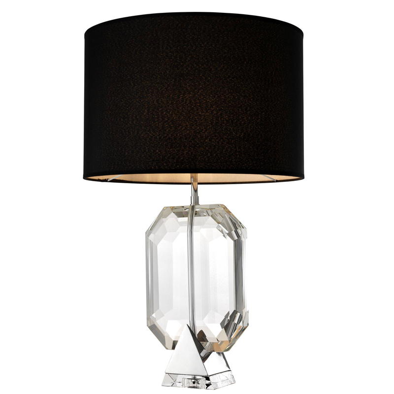 Настольная лампа Eichholtz Table Lamp Emerald Nickel & black Черный Никель Прозрачный в Перми | Loft Concept 