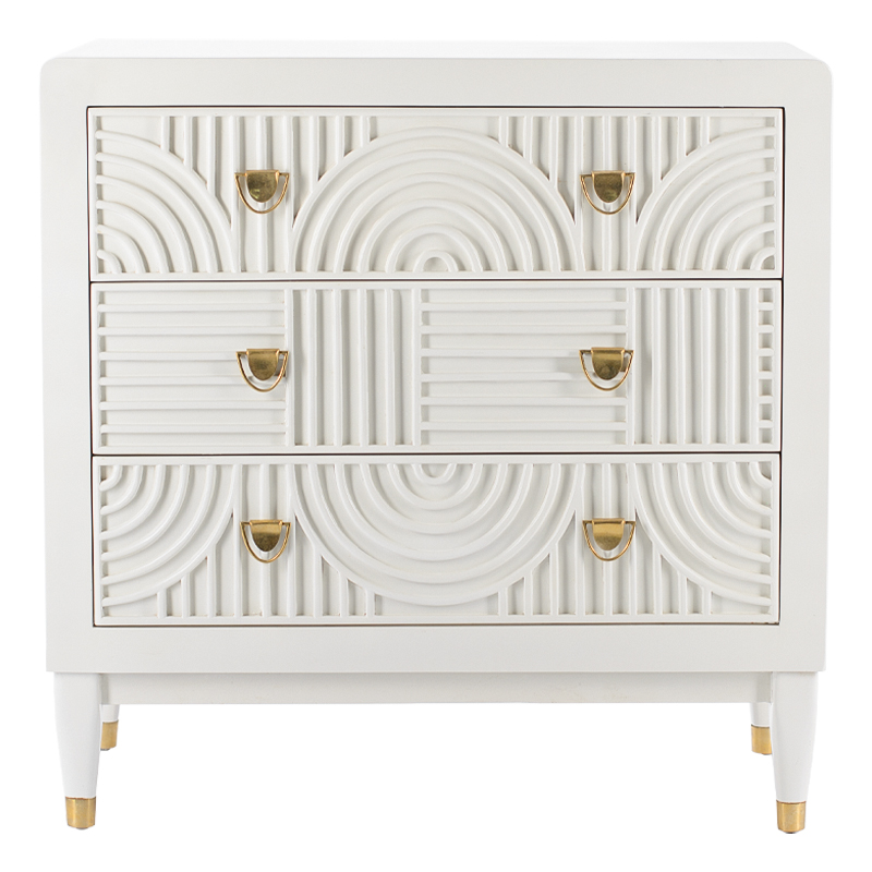 Комод с 3-мя ящиками Seymour Chest Of Drawers white Белый Белый Латунь в Перми | Loft Concept 