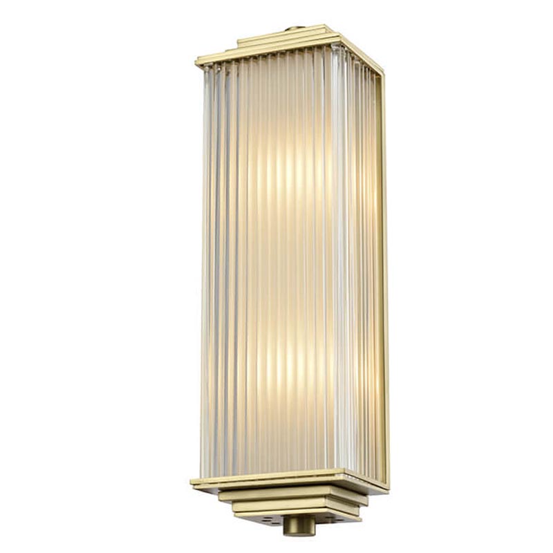 Бра Brion Glass Rectangle Wall Lamp Brass Латунь Прозрачный (Transparent) в Перми | Loft Concept 