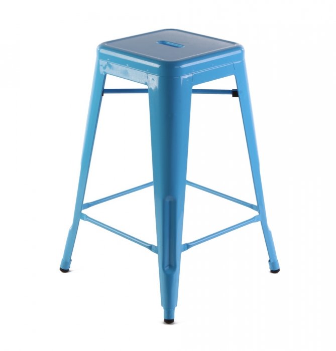 Барный стул Tolix Bar Stool 65 Черный Салатовый Нержавеющая сталь Оранжевый Красный Зеленый Желтый Голубой Белый в Перми | Loft Concept 