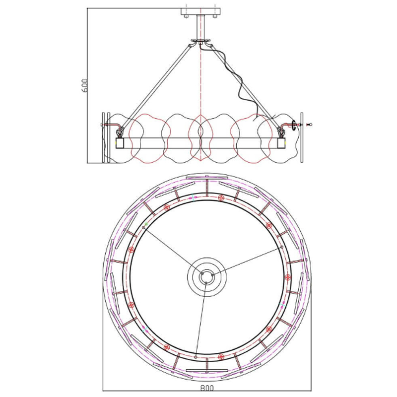 Люстра Мрамор Lucretia Marble Round Chandelier 80 см в Перми