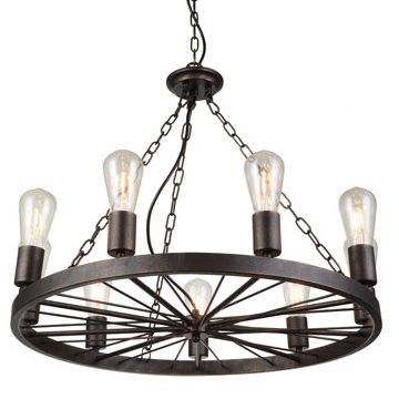 Подвесной светильник Loft Wheel Pendant 9 Коричневый винтаж в Перми | Loft Concept 