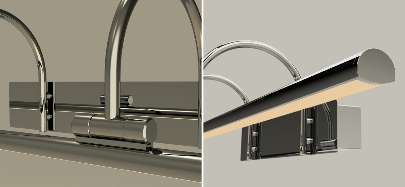 Настенная подсветка цвета хром BACKLIGHT 90 см - фото