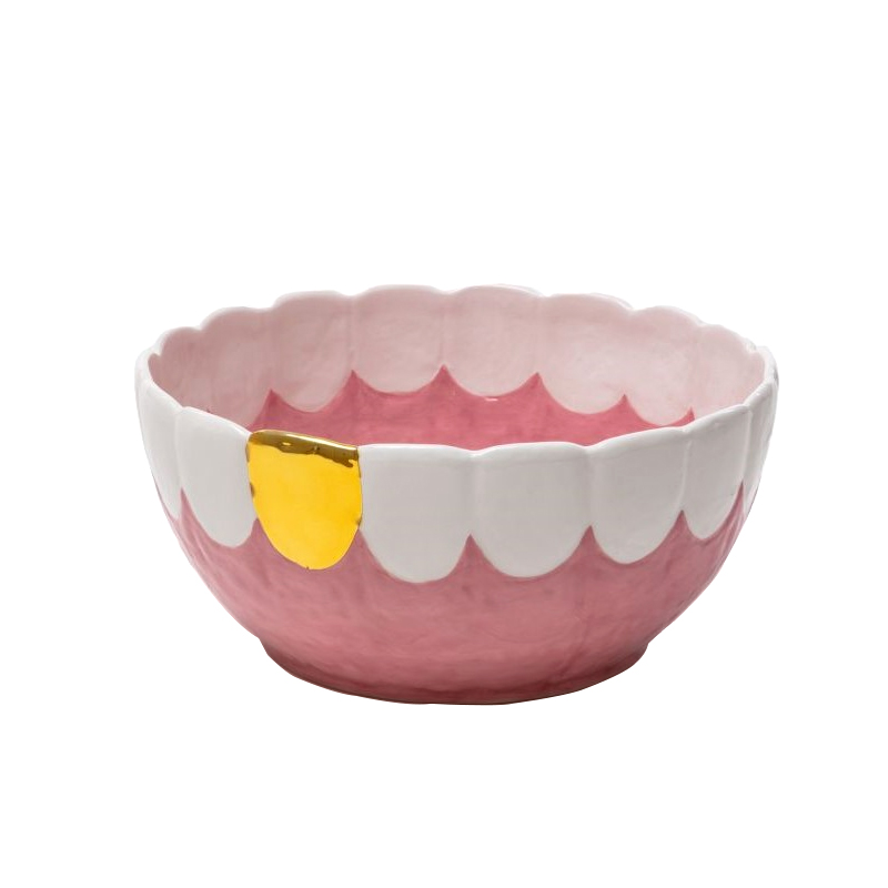 Блюдо Seletti Toothy Frootie Золотой Розовый Белый в Перми | Loft Concept 