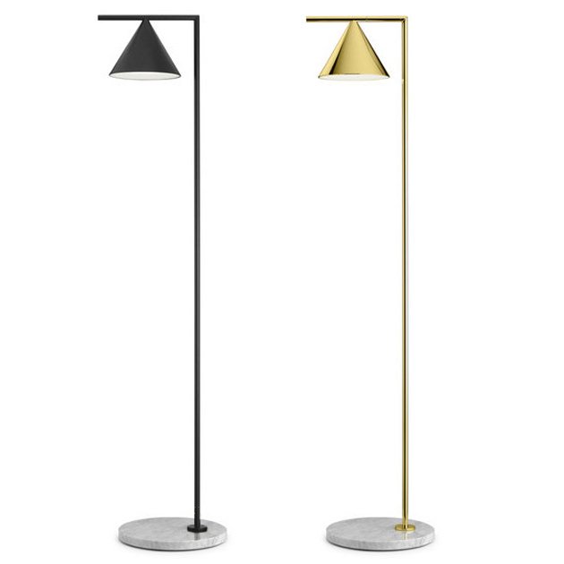 Торшер Flos  Captain Flint Cone floor lamp Капитан Флинт Черный Золотой в Перми | Loft Concept 