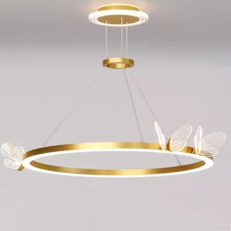 Подвесной светильник с бабочками Butterfly Ring F Прозрачный Латунь в Перми | Loft Concept 