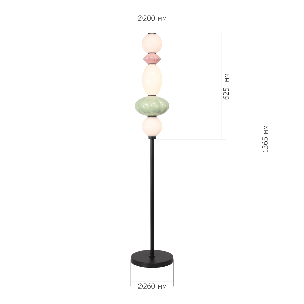 Торшер с фигурными керамическими элементами Fragrant Light в Перми