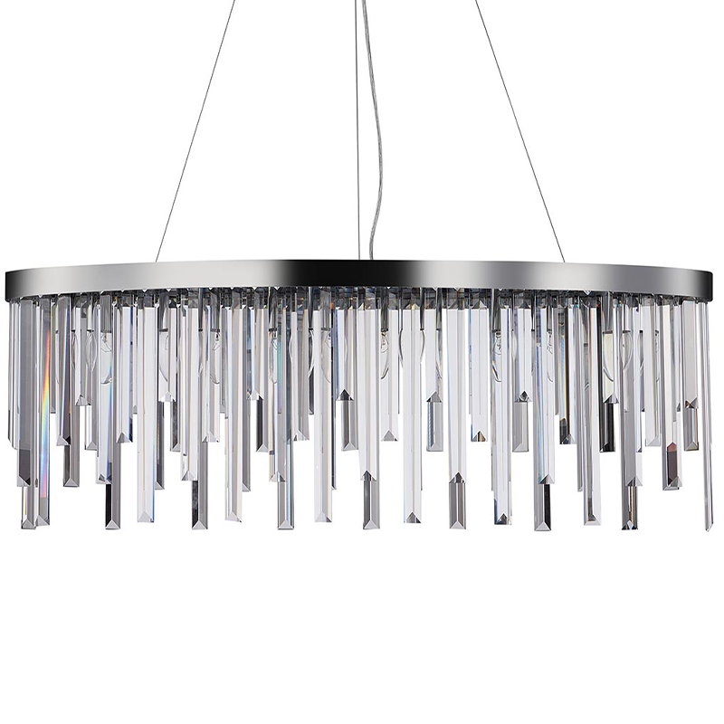 Люстра Bennett Oval Chandelier chrome 90 Хром Прозрачный в Перми | Loft Concept 